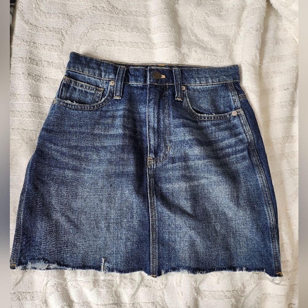 Madewell high rise denim mini skirt